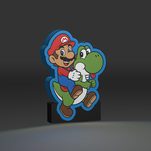 MarioOnYoshi LED light box – custom 3D printed – Lit Layer Creations